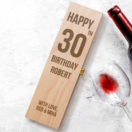 Spersonalizowane pudełko na wino – HAPPY BIRTHDAY