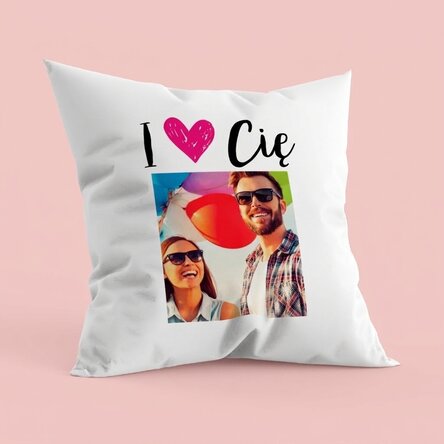 Spersonalizowana poduszka ze zdjęciem – I love you