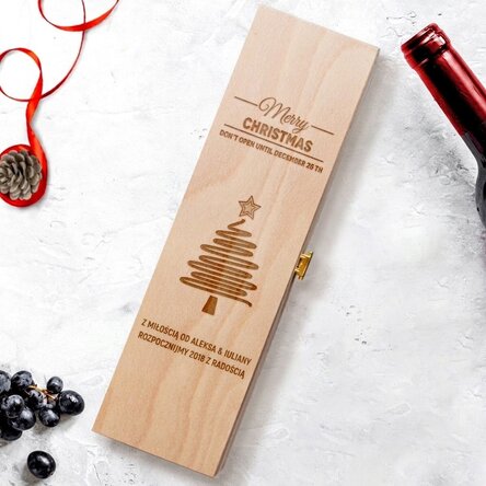 Spersonalizowane pudełko na wino – Star Christmas Tree