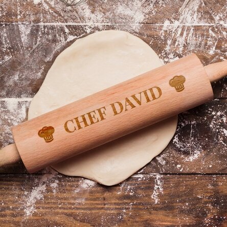 Personalised wooden rolling pin - Chef