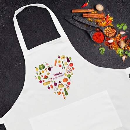 Fartuch z indywidualnym nadrukiem – wzór „heart food”