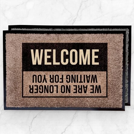 Customised indoor entrance mat - Welcome, Goodbye