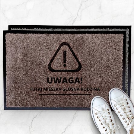Spersonalizowana wycieraczka do przedpokoju – Uwaga!