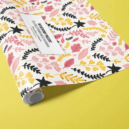 Papier do pakowania prezentów z indywidualnym napisem – Autumn flowers