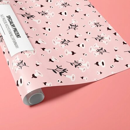 Papier do pakowania prezentów z indywidualnym napisem – Flowers