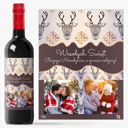 Wino z indywidualną etykietą „Golden Antlers”