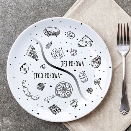 Spersonalizowany talerz z napisem – „Połowa”