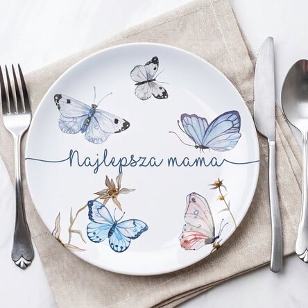 Spersonalizowany talerz z napisem – Motyle
