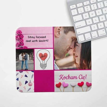 Spersonalizowana podkładka pod mysz z napisem i zdjęciem – Love