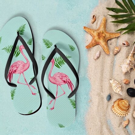 Klapki personalizowane dla dzieci z tekstem – Flamingo