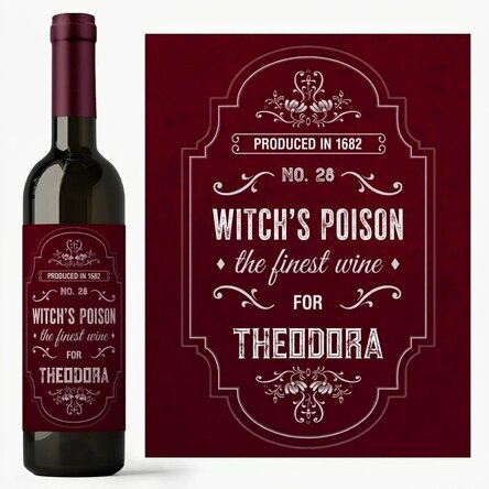 Personalised wine with text - The Witch's Poison