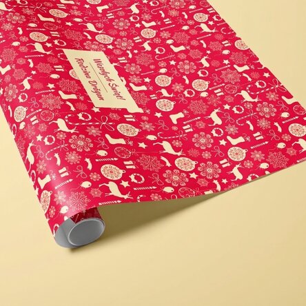 Papier do pakowania prezentów z indywidualnym napisem w ramce – Reni