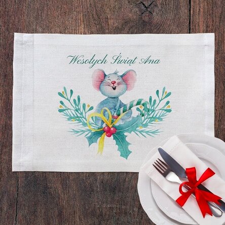 Spersonalizowany podstawek pod talerz – Mice's Christmas