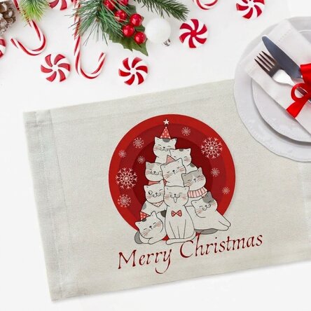 Personalised plate stand - Cat's Christmas