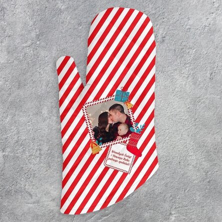 Spersonalizowana rękawica kuchenna ze zdjęciem i napisem – Candy Cane