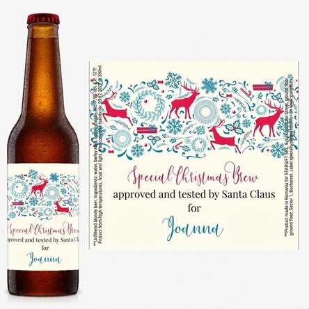 Personalised beer with text - Reindeer