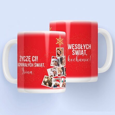 Spersonalizowany kubek z 10 zdjęciami i napisem – Christmas Memories