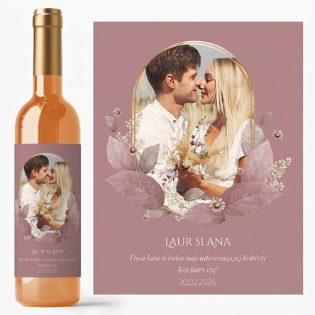 Wino z indywidualnym nadrukiem tekstu i zdjęcia – Floral