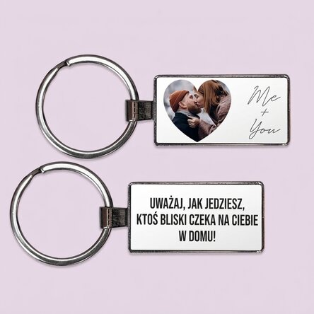 Spersonalizowany brelok z napisem i zdjęciem – Heart