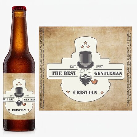 Personalised beer with text - Gentleman