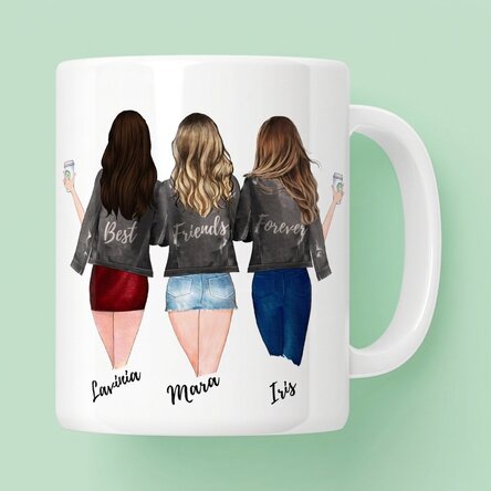 Spersonalizowany kubek z napisem – „3 Best friends”