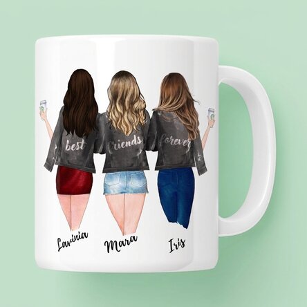 Spersonalizowany kubek z napisem – „3 Best friends”