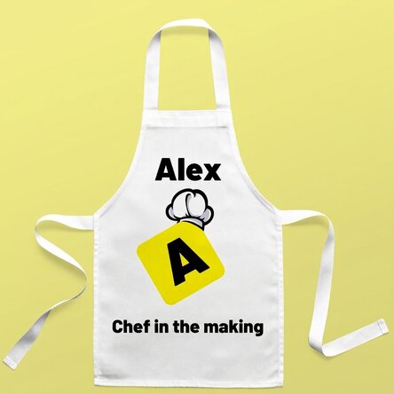 Customised children's apron with text - Budding chef