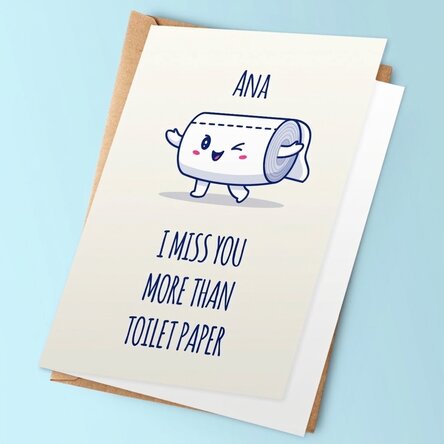 Spersonalizowana kartka z napisem – Papier toaletowy