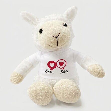 Personalised sheep with text - Chat hearts