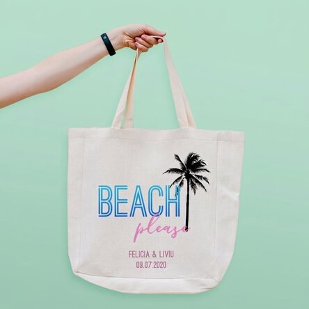 Spersonalizowana torba plażowa z napisem – „Beach please”