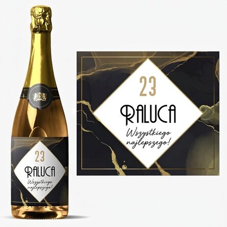 Wino musujące z indywidualnym napisem – Abstract gold