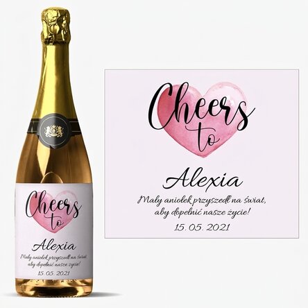 Wino musujące z indywidualnym napisem – Na zdrowie...