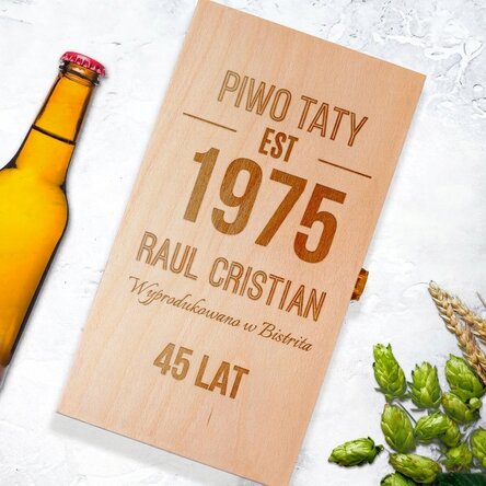 Spersonalizowane pudełko na trzy butelki piwa – Wyprodukowano w...