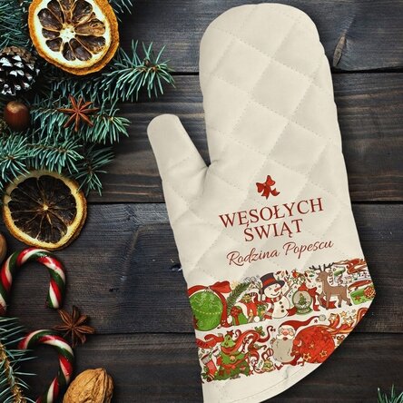 Spersonalizowana rękawica kuchenna z napisem – Traditional Christmas
