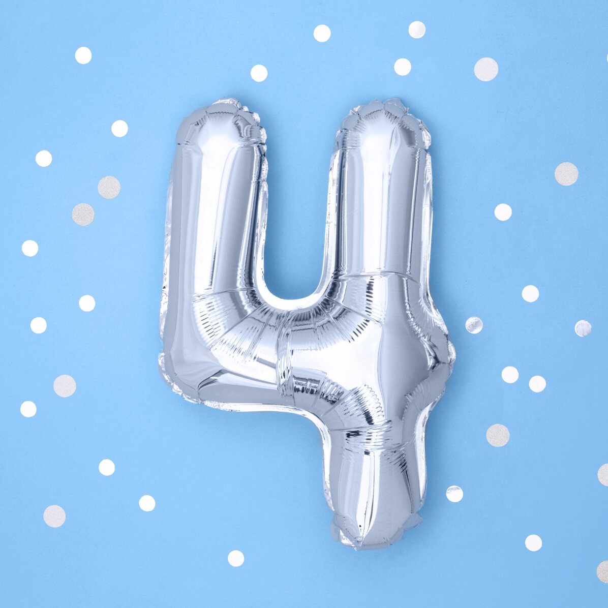 Balony – srebrne cyfry, 35 cm