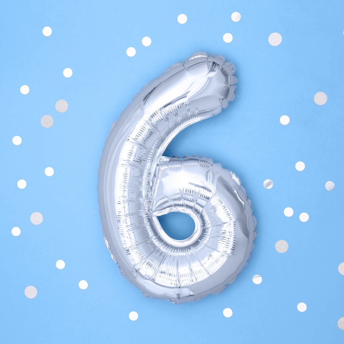 Balony – srebrne cyfry, 35 cm