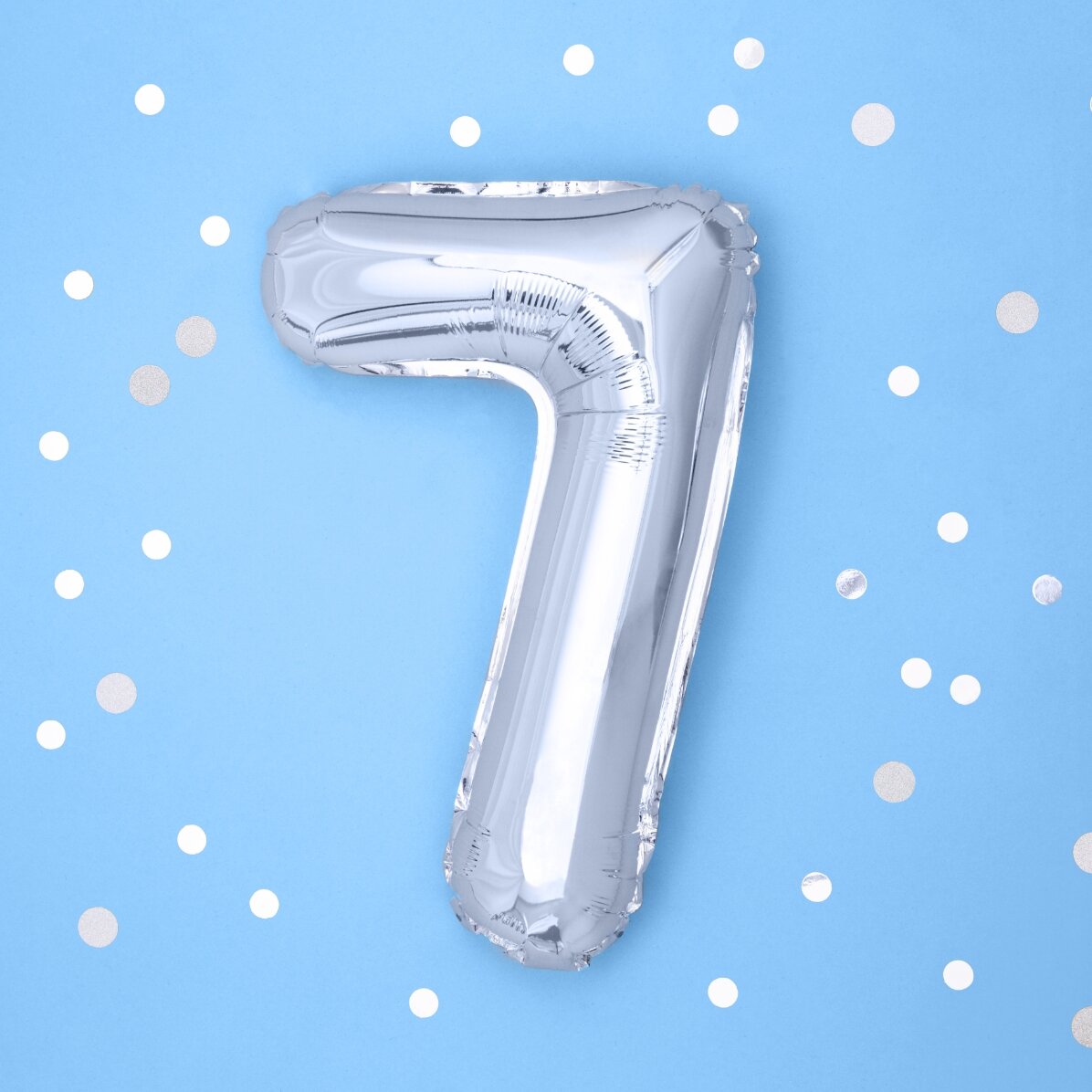 Balony – srebrne cyfry, 35 cm