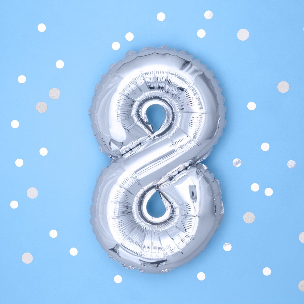 Balony – srebrne cyfry, 35 cm