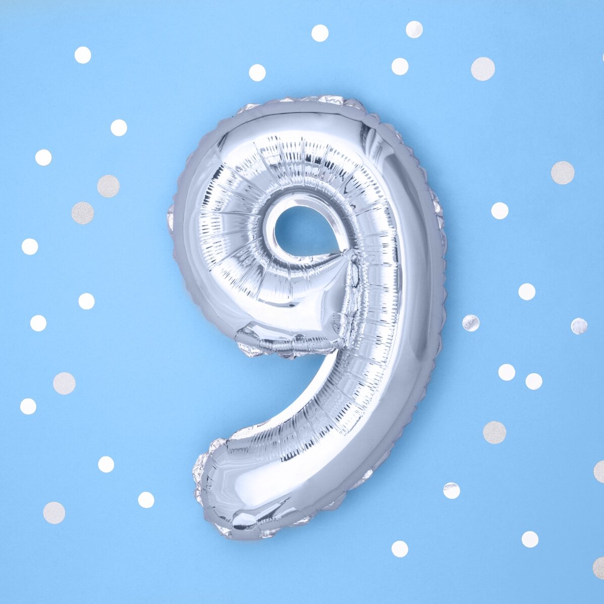 Balony – srebrne cyfry, 35 cm