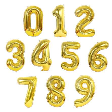 Balony – złote cyfry 35 cm
