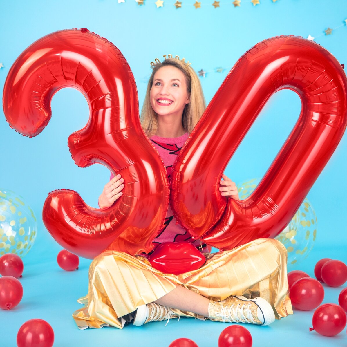 Balony – czerwone cyfry 86 cm