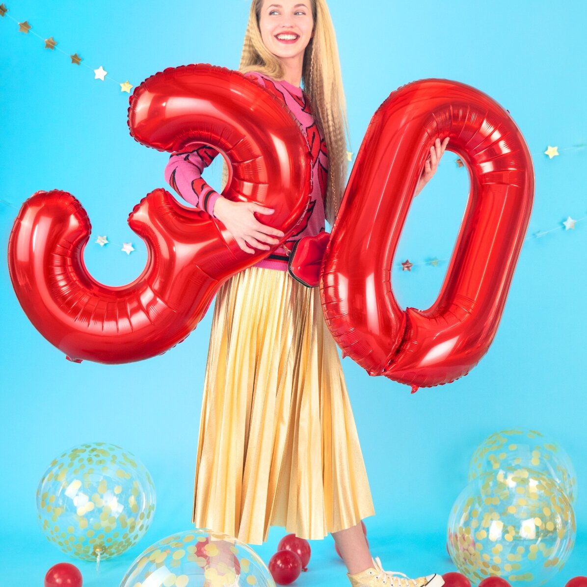 Balony – czerwone cyfry 86 cm