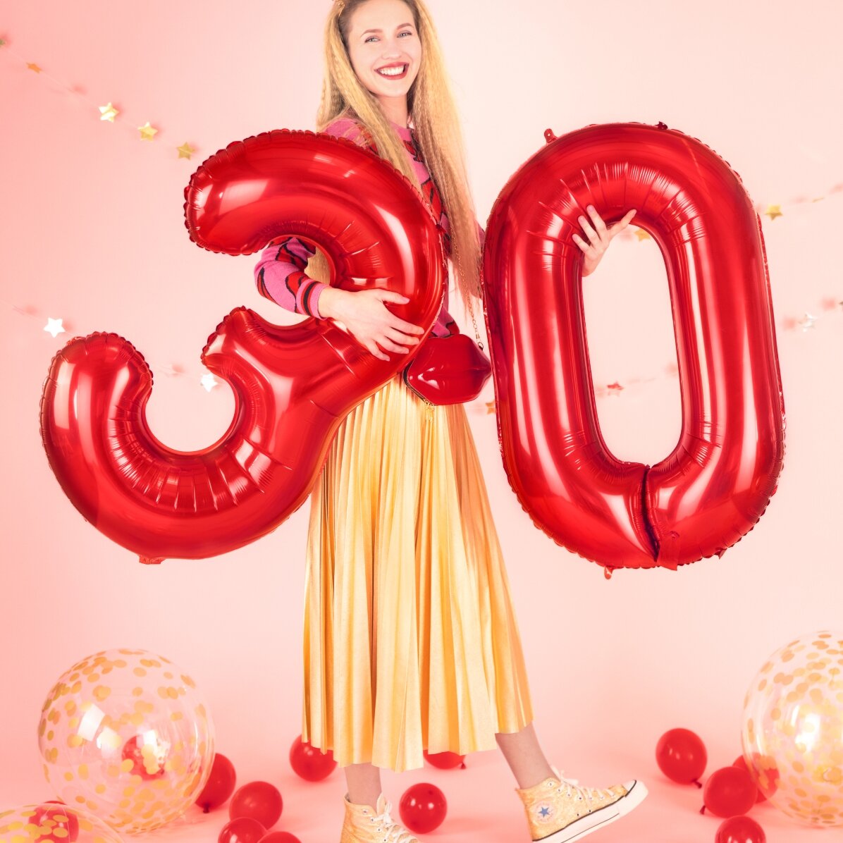 Balony – czerwone cyfry 86 cm