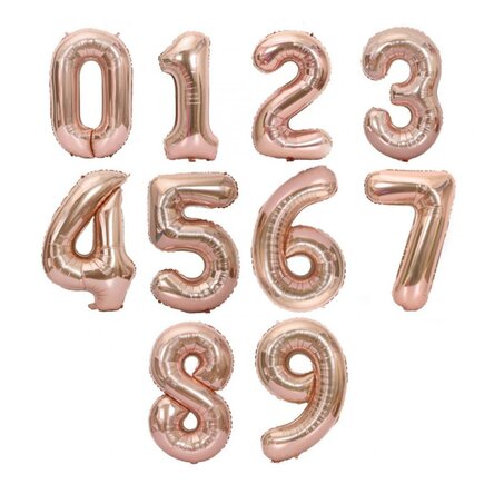 Balony – różowe cyfry, 35 cm