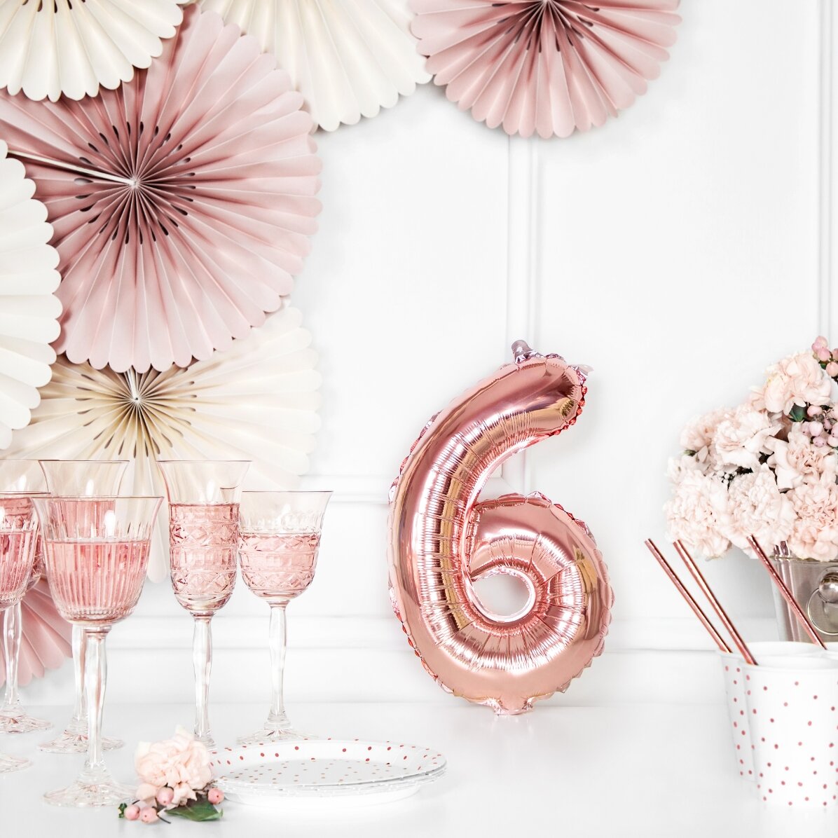 Balony – różowe cyfry, 35 cm