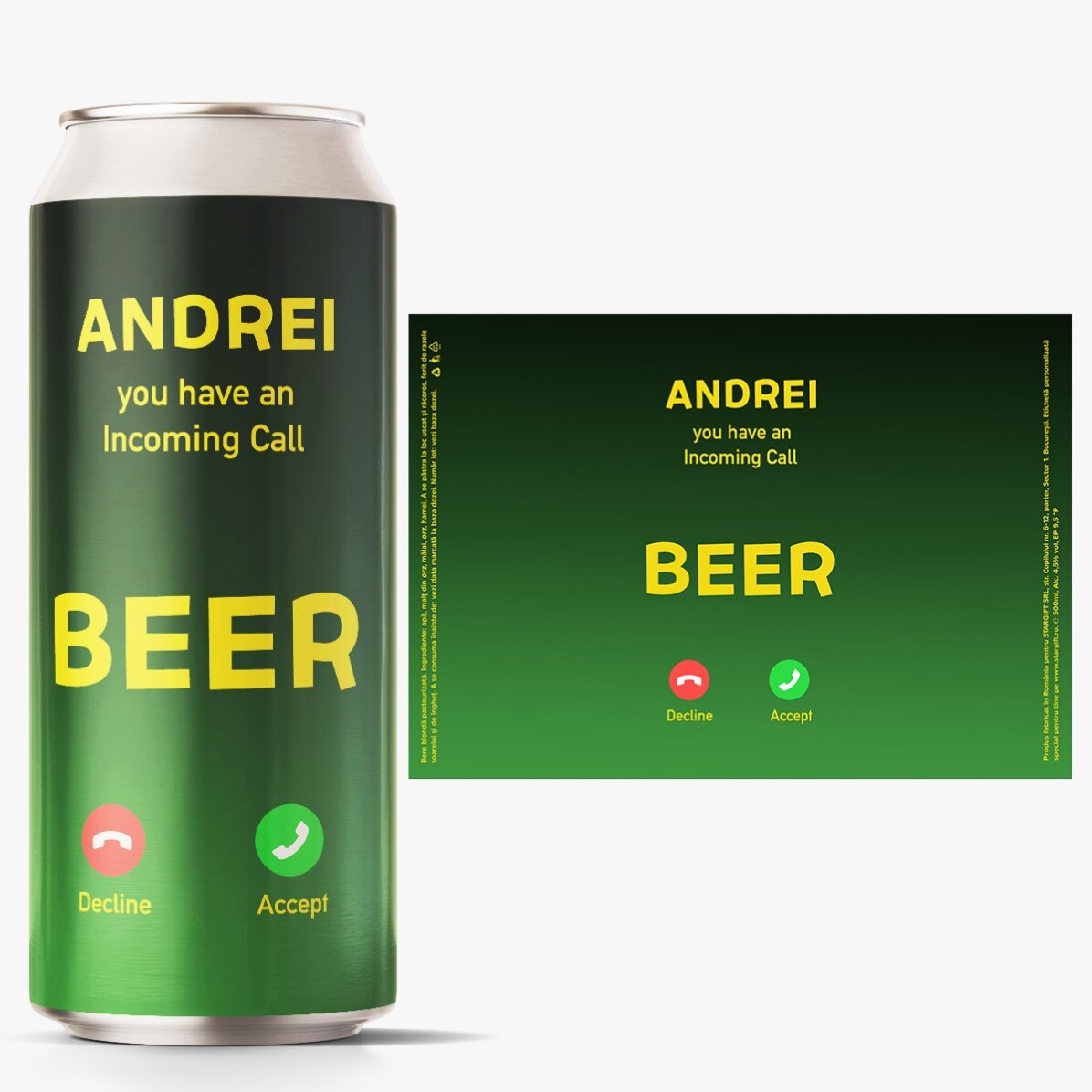 Piwo w puszce z indywidualnym nadrukiem – „Incoming call”