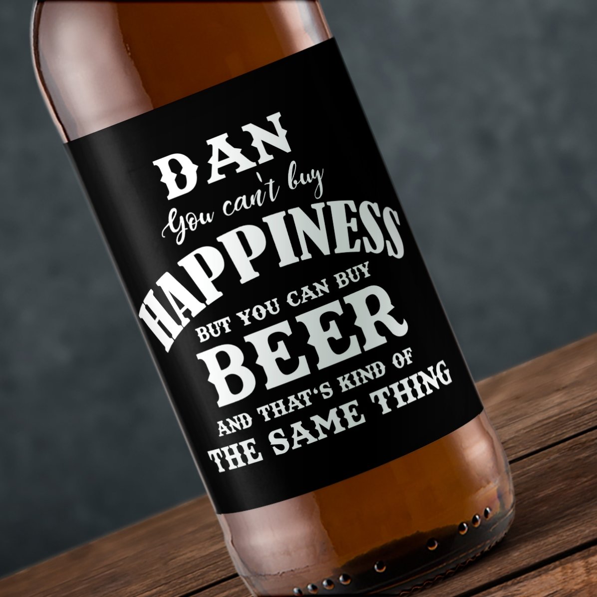 Piwo z indywidualnym napisem – Beer is Happiness