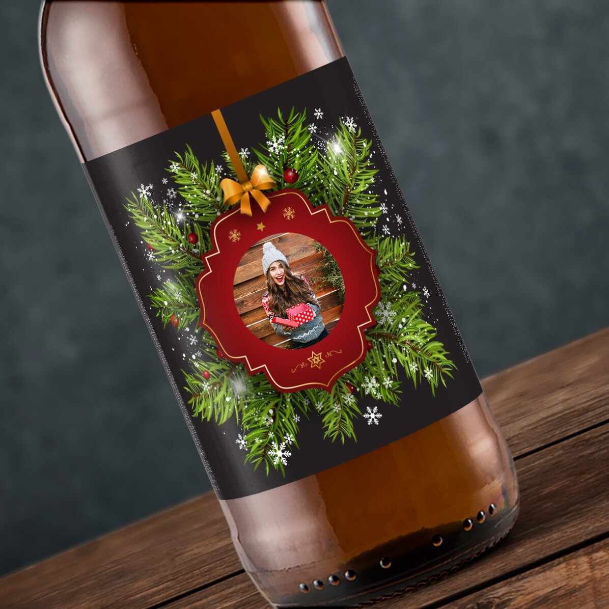 Personalised beer with a photo - Christmas wishes