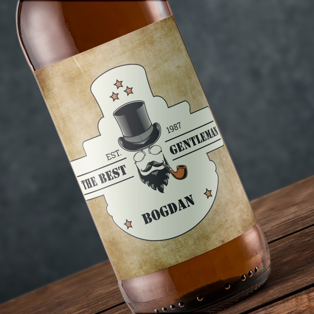Personalised beer with text - Gentleman