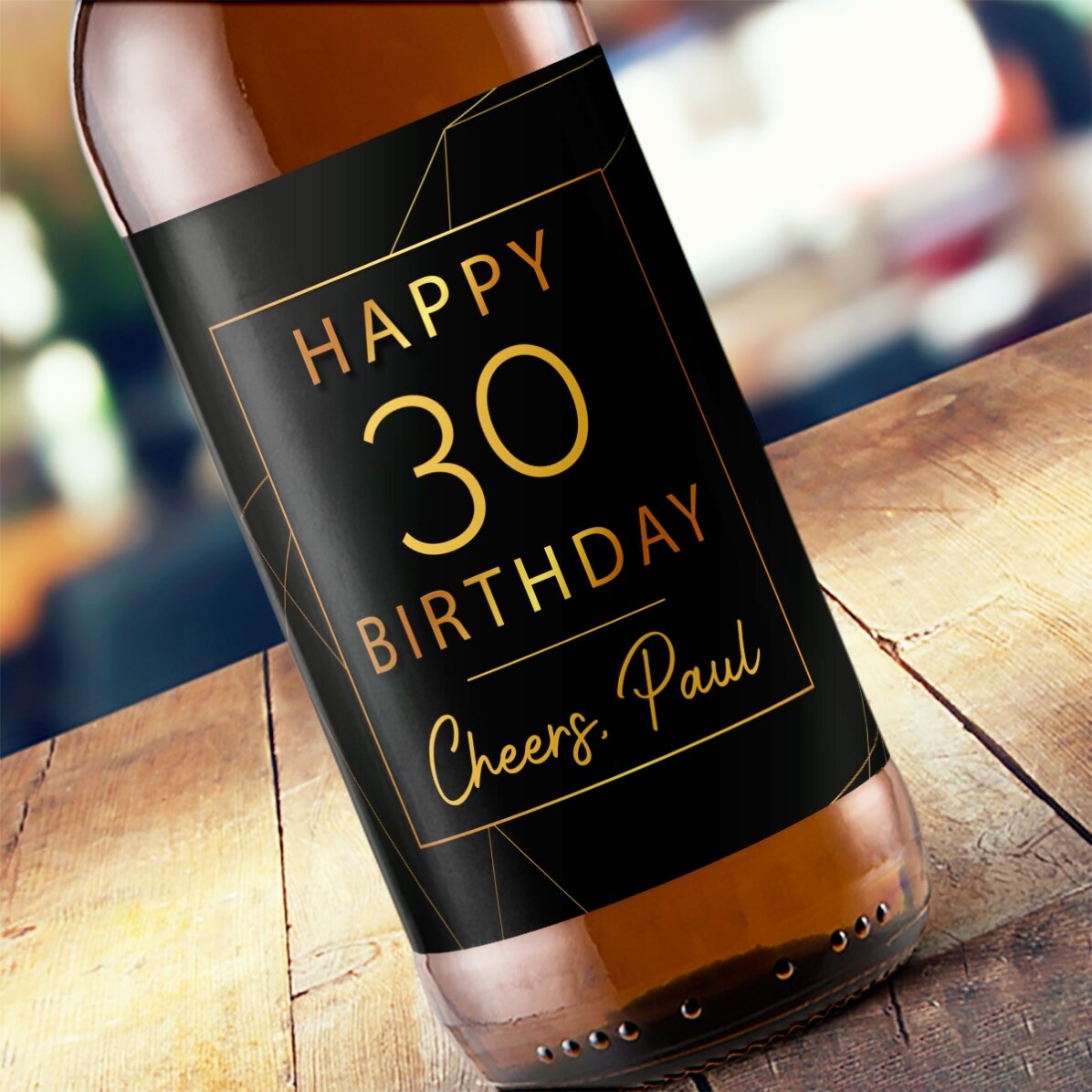 Piwo z indywidualnym napisem – Happy birthday Gold